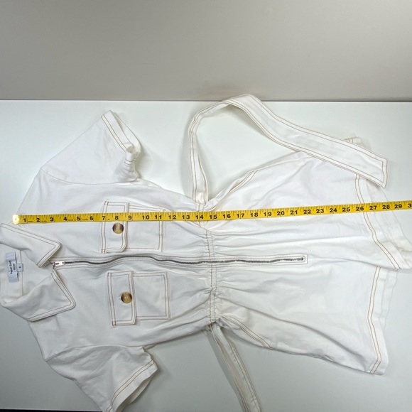 EUC | Peter Som | Button Denim Romper | White | Size 0 - Picture 15 of 16